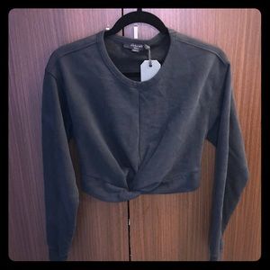 All Saints black cropped sweater